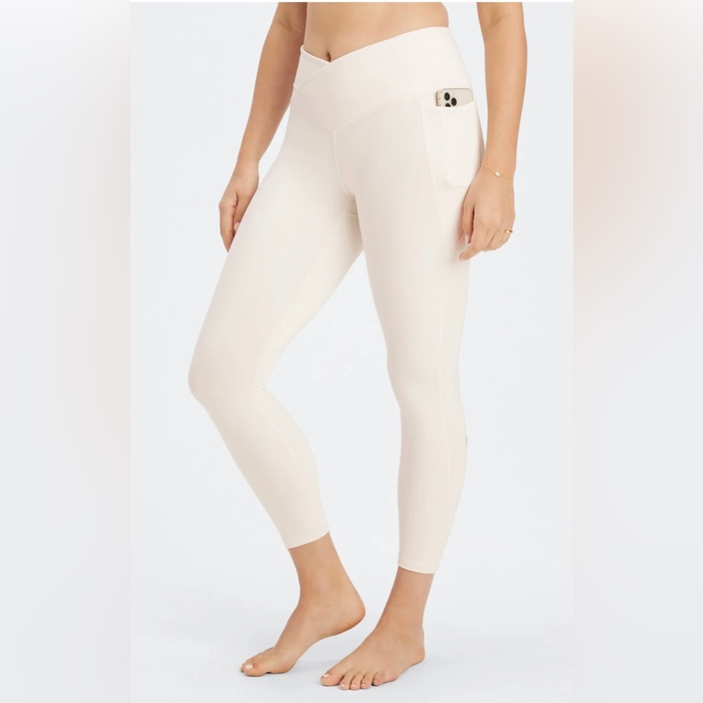 NWT High Waisted Crossover Cream Leggings